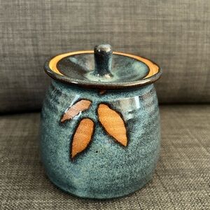 Blue Studio Art Pottery Sugar Bowl